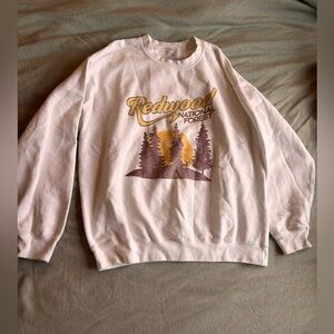 medium Redwood national forest white crewneck